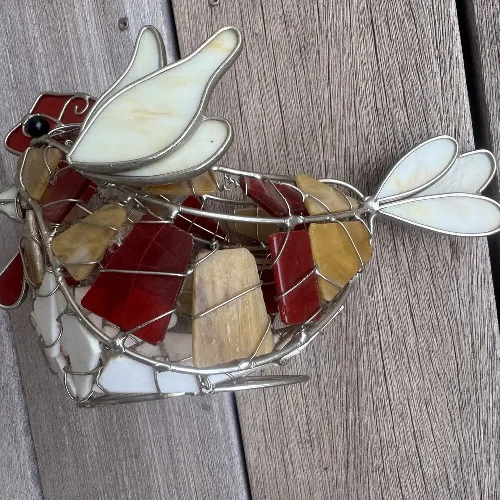 Stain Glass Rooster Candle Holder for votive candle Cottagecore Farmhouse Decor